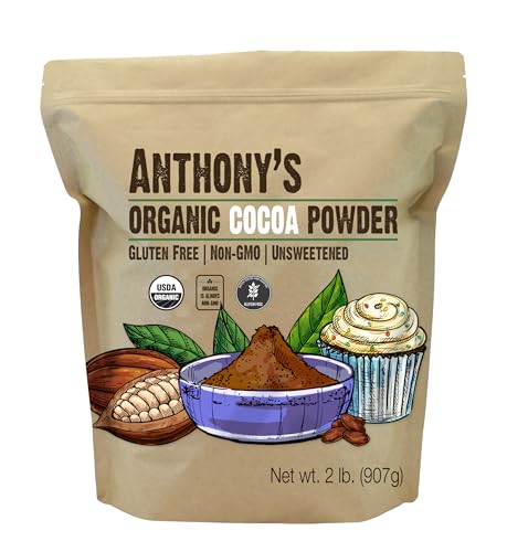 Anthony's Organic Cocoa Powder, 2 Pound, Gluten Free & Non GMO