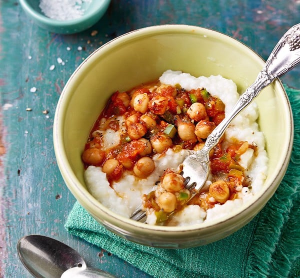 Spicy Southern Chickpeas and Grits (from Vegan Slow Cooking for Two or Just You) Spicy Southern Chickpeas and Grits (from Vegan Slow Cooking for Two or Just You)