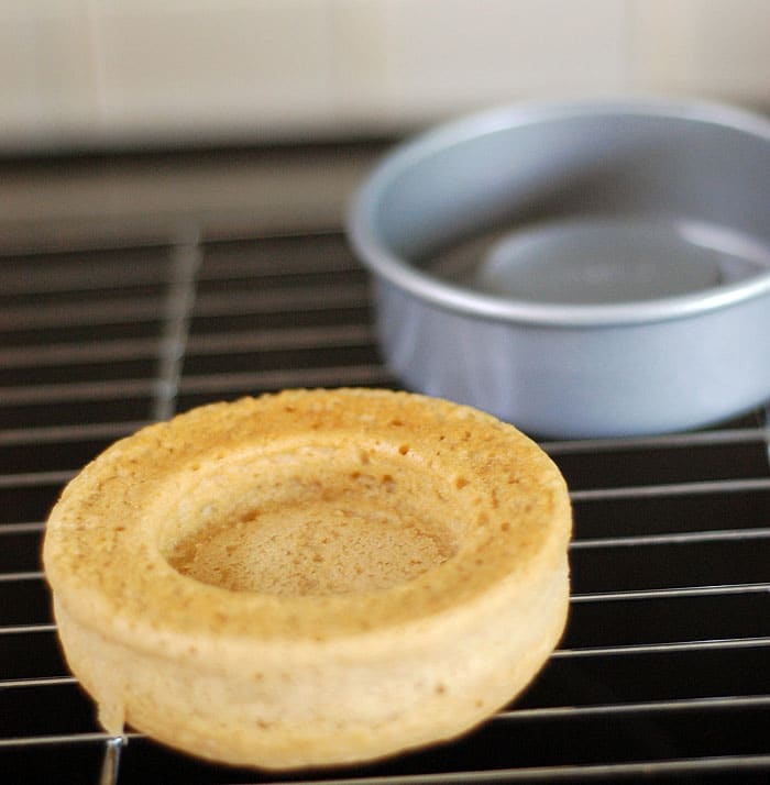 vegan shortcake placed on top of a rack for cooling