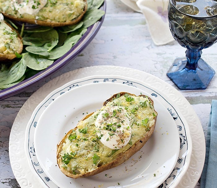 Vegan Air Fryer Stuffed Potatoes Vegan Air Fryer Stuffed Potatoes